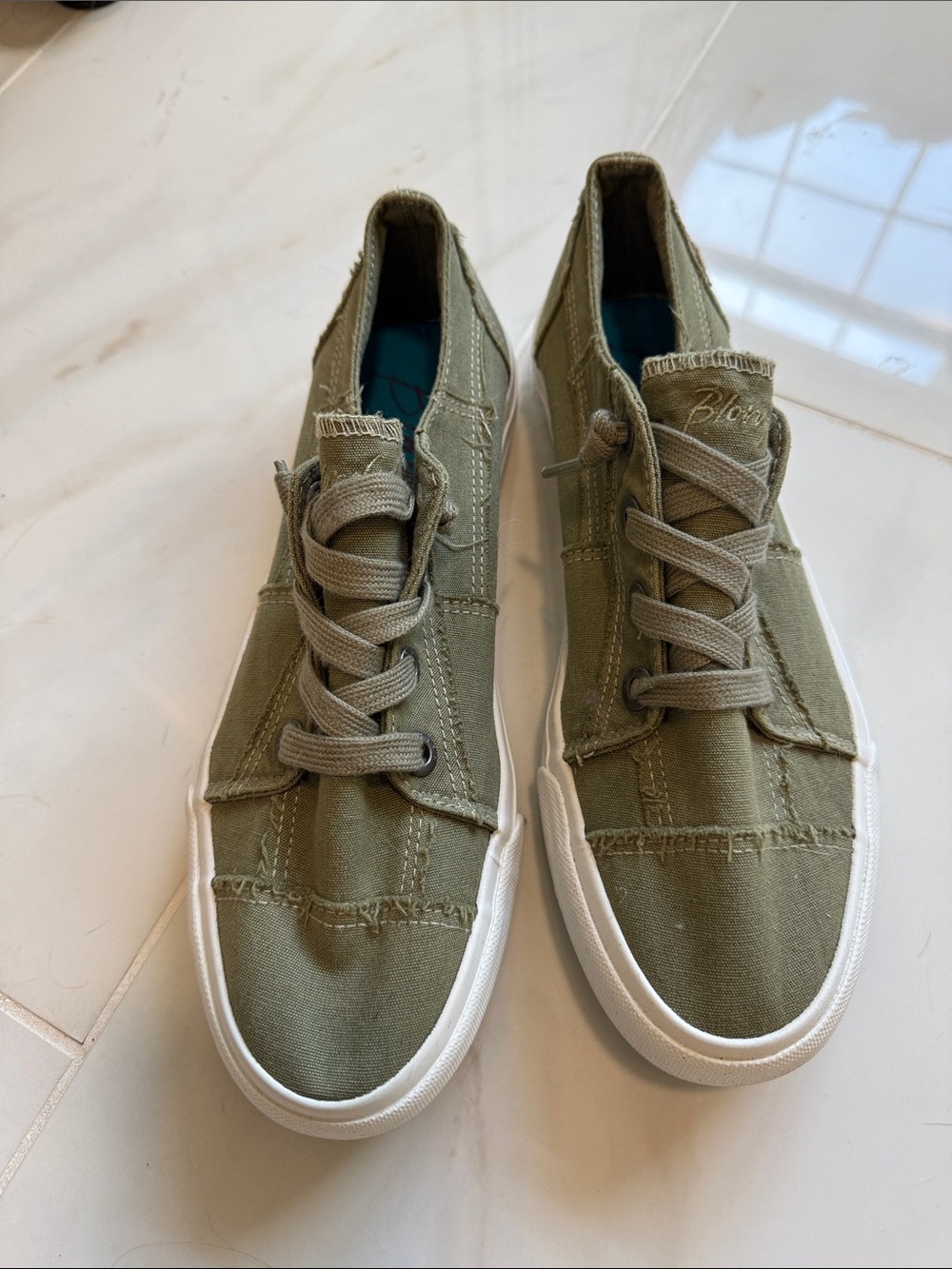 BlowfishOlive Green Low-Top Canvas Sneakers